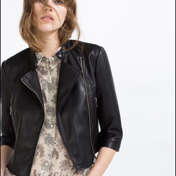 Zara Jackets & Blazers - Zara mid sleeve faux leather jacket size small
